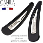 Camila Paris AD90/2 French Hair Barrettes Clips, Snap Hair Slides Clic Clac for Women, Styling Girls Side Slide-in Metal Snap Pin Hair Accessories for Women. Strong Hold, No Slip Grip, Made in France