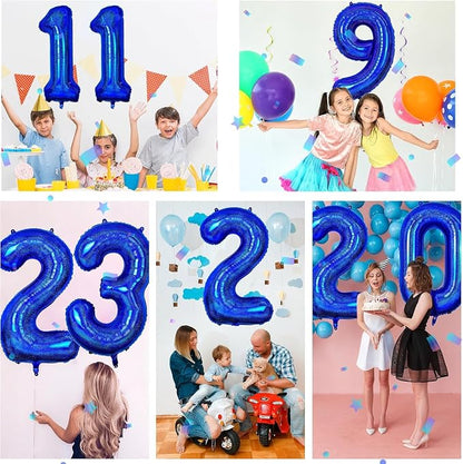 40 inch Navy Blue Number Balloon Dark Blue 0 Balloons Giant Foil Helium - Image 3