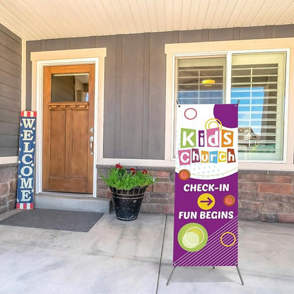 Hahafelt Kids Church Check-in Banners 23 x 63 Inch VBS 2026 Childrens Church - Image 5