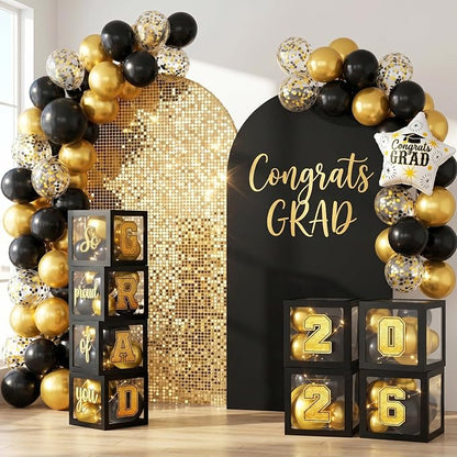Graduation Decorations Class of 2026-Black and Gold Graduation Party - Image 7