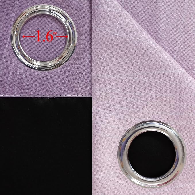 Pink and Purple Curtains 63 Inch Length 2 panels, Full Light Blocking Ombre - Image 7