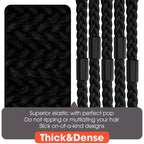 EasYoung 10pcs Braided Hair Ties for Thick & Curly Hair, No Crease Coils for Men & Women with Long Hair