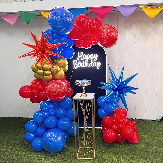 Red Blue Gold Balloons, 12inch Red And Blue Balloons - Image 6