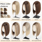 MONO TOP Hair Toppers for Women Human Hair 12 Inch 7"×8" Big Base Partial wig Cover Thinning Hair or Loss No Bangs Top Hair Pieces Natural Wiglets (Gray Blonde with Platinum Highlights)