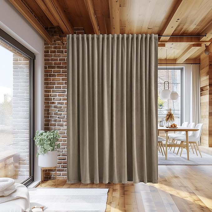 Camel Beige Sliding Door Curtains - Image 4