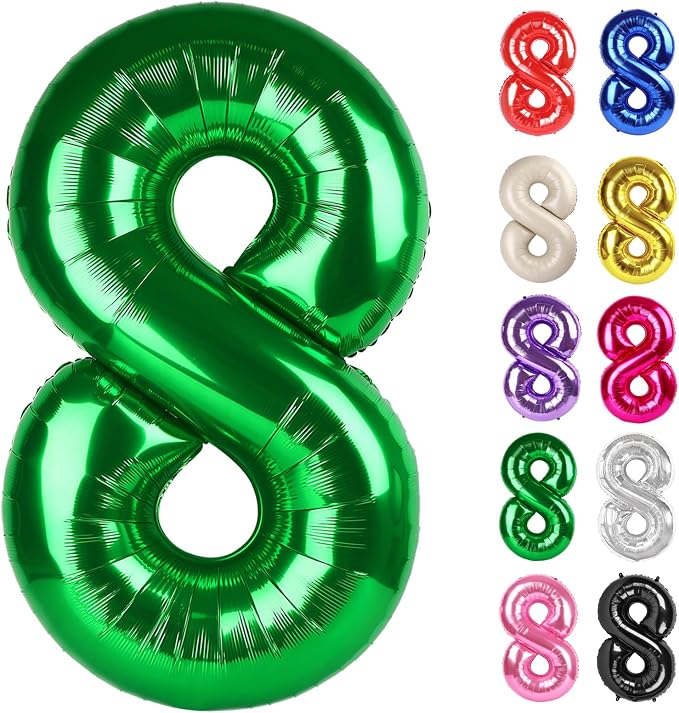 Green Number 8 Balloon 40 Inch by IWERP