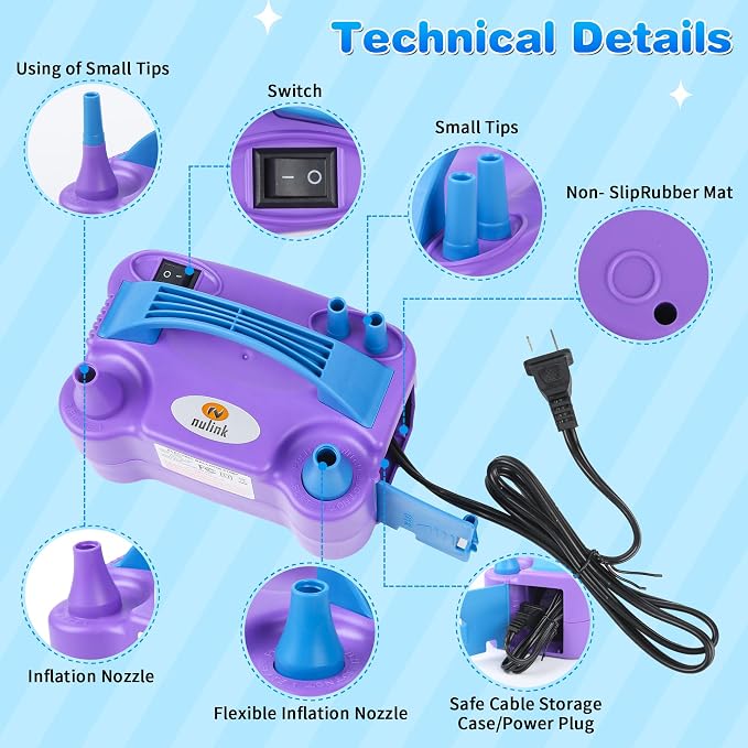 Balloon Pump Electric Portable Dual Nozzle Air Pump - Image 2