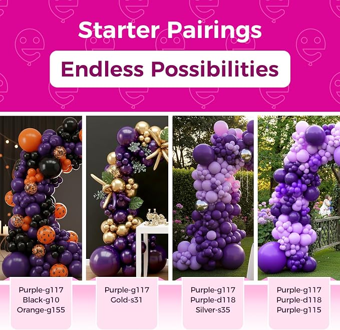 Bezente Dark Purple Latex Matte Party Balloons 150 Pack 5 inch Small | Purple - Image 4