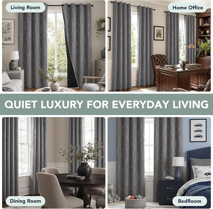 Deconovo 100% Blackout Living Room Curtains 84 Inches Long, Thermal Insulated - Image 6