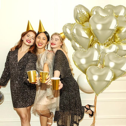 Pastel Gold Heart Balloons - Image 5