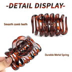 Octopus Hair Claw Clips for Thick Hair 3.6" Large Octopus Claw Clips for Women's Long Hair (2 Pcs, Brown&Dark Red)