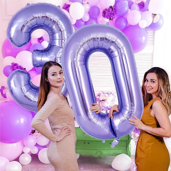 Purple Number 3 Balloon 40 Inch, Big Large Foil Helium Number Balloons - Image 5