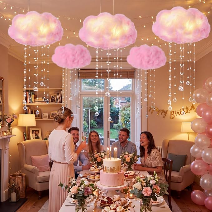 Marsui Artificial Cloud Props LED Hanging Cloud String Light Fake Imitation 3D - Image 7