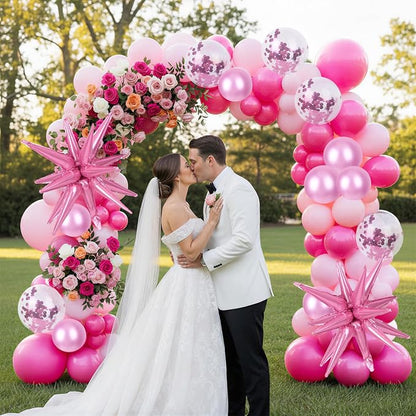 RUBFAC Pink Balloon Arch Kit, Star Latex Balloons - Image 6