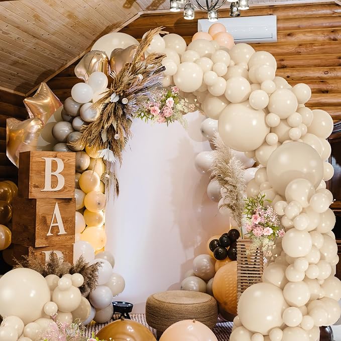 114pcs white Sand Balloons Different Sizes Pack, 18 12 10 5 Inches Balloon | - Image 3