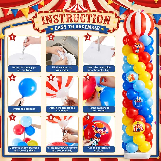 Gejoy 2 Set Carnival Balloon Column Stand Kit - Image 4