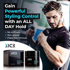 Kick Men's Medium Hold Hair Cream - Non Greasy, Thickening, Damage Control, Anti-Greying, Hydrating - 2 Oz