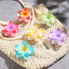Flower Hair Clips 6 PCS Hawaiian Claw Clips for Vacation Hibiscus Hair Claw Clips Cute Large Hair Clips for Thick and Thin Hair Plumeria Hair Accessories for Women Girls -Petal