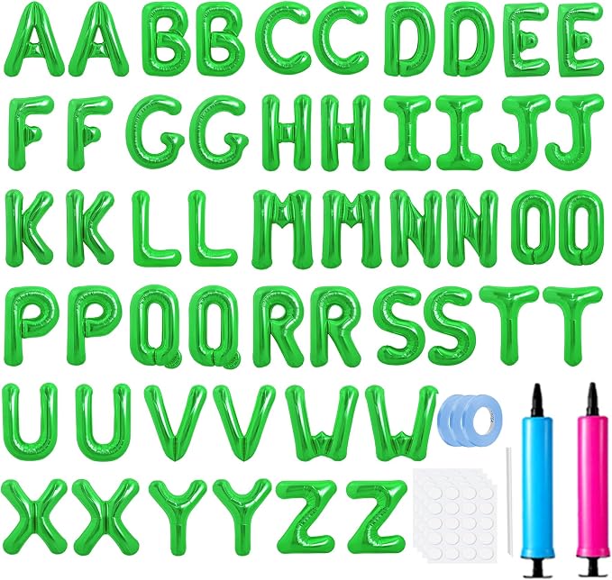 LIOZEOKUN Letter Balloons 16 Inch Alphabet A-Z Mylar Foil Balloons 2 Set by LIOZEOKUN