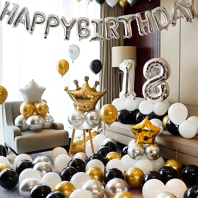 40 Inch Silver Number Balloons, Helium Mylar Foil Number Balloons - Image 6