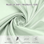 2 Pack Satin Pillowcase with Hidden Zipper, Adjustable Satin Eye Mask for Sleeping and Satin Volume Scrunchie for Hair and Skin, Standard Size (Green,Vintage Style)