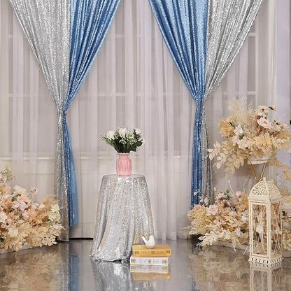 Poise3EHome Baby Blue Sequin Backdrop Curtain - Image 8