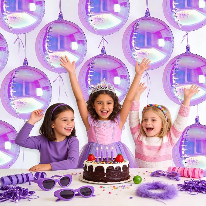 6Pcs Iridescent Purple Balloons - Image 7