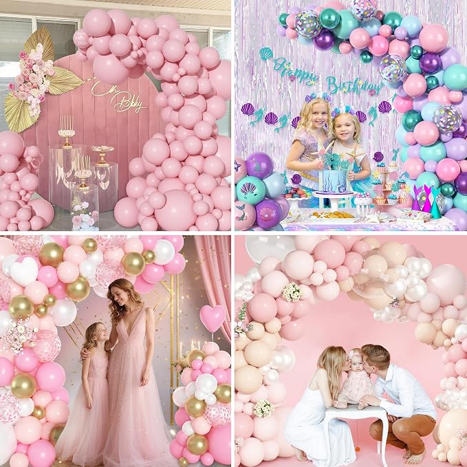 Amandir 153pcs Pink Balloons Arch Garland Kit Different Sizes | 18 12 10 5 Inch - Image 5