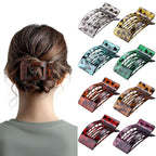 8 Pack French Flat Hair Clips for Women – Large Matte No-Slip Claw Barrettes for Thick & Thin Hair, Strong Hold Styling Accessories (Leopard)