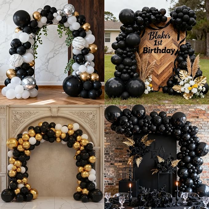 Patimate Black Balloons 150 Pack 5 Inch Matte Black Latex Balloons | Birthday - Image 5