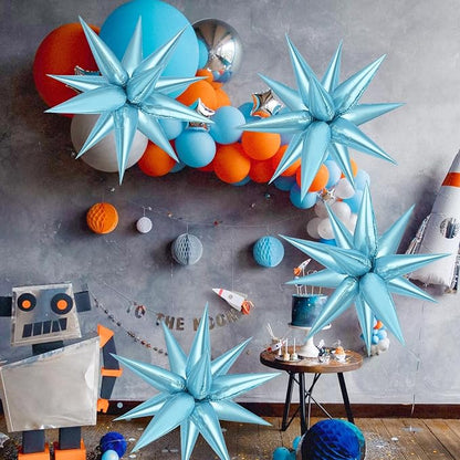 Light Blue Star Balloons, Frozenn Party Decorations Supplies, Birthday Wedding - Image 6