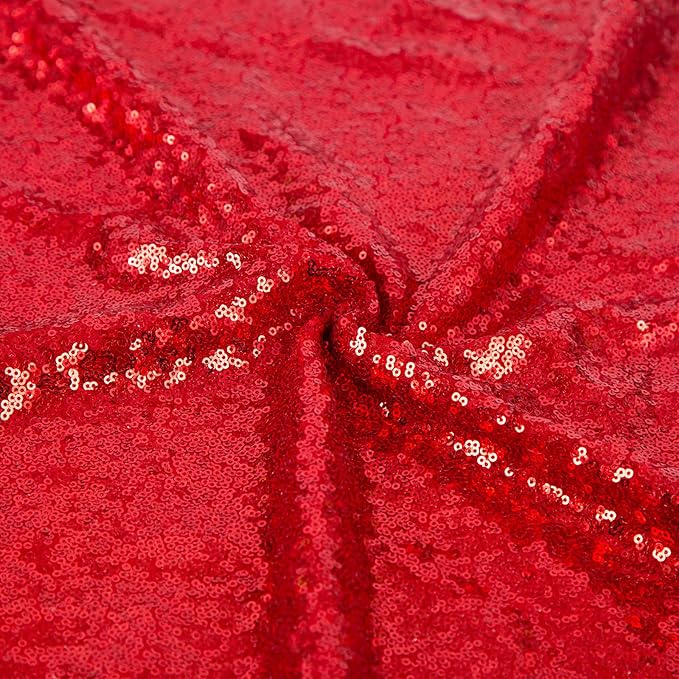JYFLZQ Red Sequin Backdrop Curtains 4ft x 6.5ft 1 Panel Glitter Photo Booth - Image 7