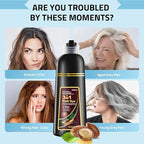 Dark Wine Red Hair Dye Shampoo 3 in 1 for Women & Men, Hair Color Shampoo Refresh Hair Only 20 Mins - Natural Plant - Champu Para Pintar el Pelo