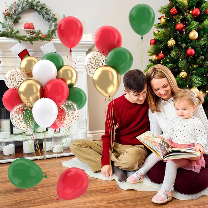 Patimate Red and Green Christmas Balloons Set - Image 2