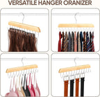 【2 Pack】 Wood Hair Extension Holder for Hair Storing, Washing, Drying, Coloring, Styling, Foldable Belt Hanger, Rotating Multi-Purpose Hooks Hanger, Hanging Closet Organizer