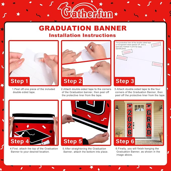 2026 Graduation Decorations, Congrats Grad Banner Backdrop - Image 3