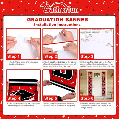 2026 Graduation Decorations, Congrats Grad Banner Backdrop - Image 3