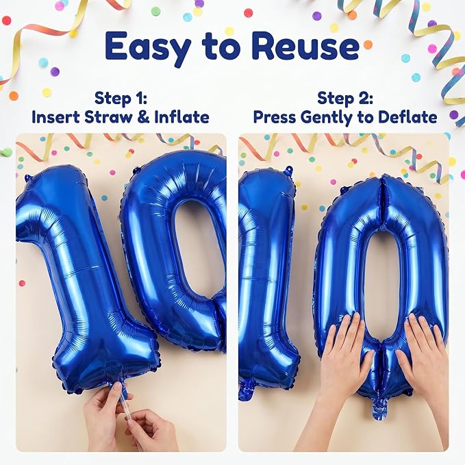 Number 10 Balloon Foil Mylar Balloons - Image 6