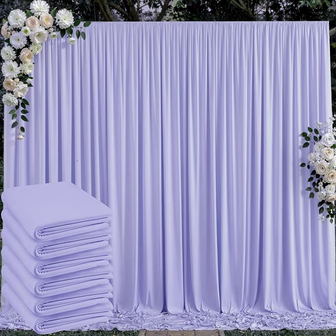30 ft x 10 ft Wrinkle Free Lavender Backdrop Curtain by Outpain
