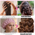 2 Pcs Heat Cap for Deep Conditioning, Conditioning Cap Made of Aluminum Foil with 100pcs Disposable Plastic Caps, Portable Thermal Hair Steam Caps for Home and Salon Use Hair Dyeing