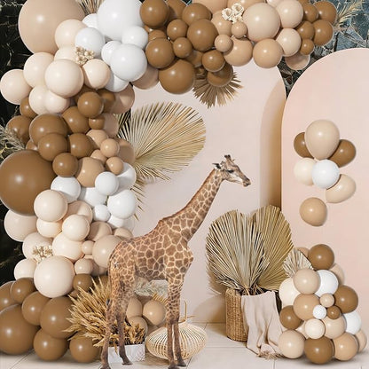 156Pcs Brown Neutral Balloons Garland Arch Kit Different Size | Coffee Brown - Image 5