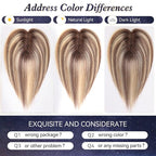 starluck Real Human Hair Toppers for Women 10 Inch Human Hair Topper no Bangs, 3 * 4.5 inches Swiss Base Suitable for ThinningHair Cover Grey Roots(Ash Blonde)