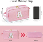 YOOLIFE Bridesmaid Proposal Gifts - Personalized Bridal Shower Bridesmaid Bride To Be Bachelorette Party Gifts Maid Matron Honor Gifts, Monogram Initial Pink Makeup Bag Cosmetic Bag, Letter B