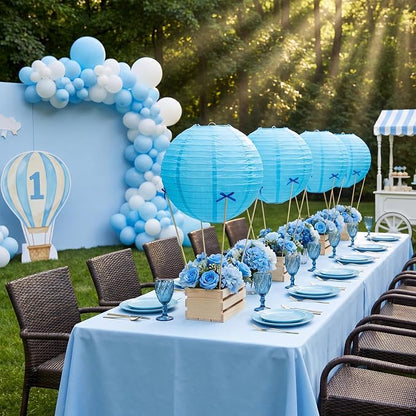 Gerrii 8 Sets Blue Hot Air Balloon Table Centerpieces, DIY Hot Air Balloon Decor - Image 2
