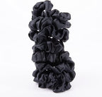 Amazon Basics Satin Scrunchies Black Hair Ties, Pack of 8