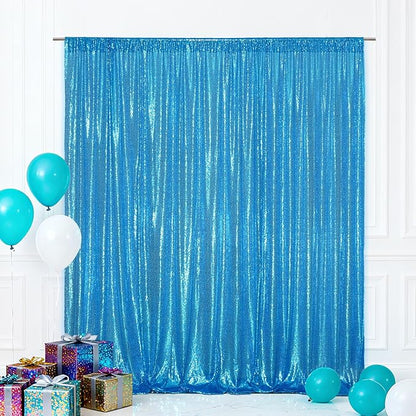 Eternal Beauty Turquoise 3mm Sequin Backdrop 10x10 Ft by EternalBeauty