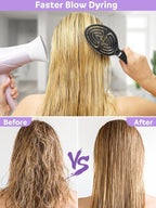 2 Pack Curved Vented Hairbrush,Hair Brush for Faster Blow Drying No Pulling Detangling Paddle Brushes for Women, Men Wet Dry Curly Thick Hair