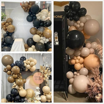 412Pcs Brown Black Nude Balloon Garland Arch Kit, 18 12 10 5 inch Different - Image 7