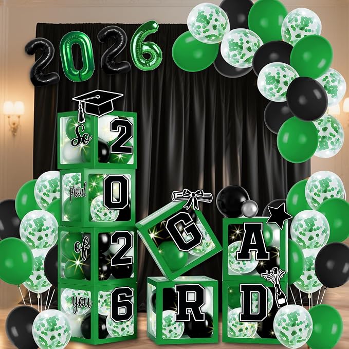 2026 Graduation Balloon Boxes Decorations – Clear Balloon Box Stack - Image 7