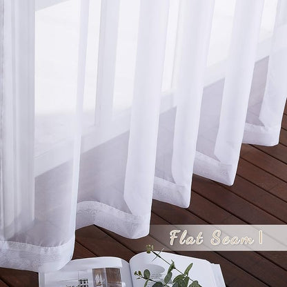 NICETOWN White Sheer Curtains 72 inches Long - Image 6